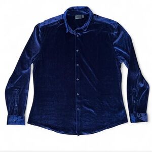 Men's Blue Velvet Shirt